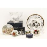A miscellaneous collection of glassware and ceramics, to include Waterford crystal bowl, two