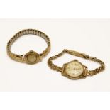 A ladies 9ct gold Doric mechanical watch, with later expanding bracelet, and a 9ct gold Cauny lady