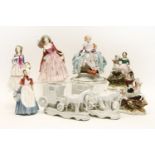 A Royal Doulton figurine 'Clemency' HN1633, together with 'Mirabel' HN1744, Jersey milkmaid