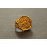 Australia, Edward VI (1901 - 1910), Half Sovereign, 1908, mounted in a ring, total weight