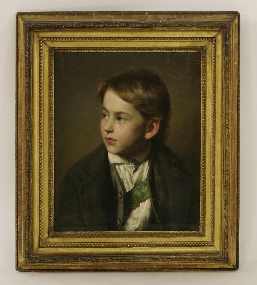 Ludwig Streitenfeld (Austrian, 1849-1930)PORTRAIT OF A BOY, HALF LENGTHSigned and dated 1870 l.l., - Image 2 of 4