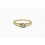 A gold single stone diamond ring, (tested as approximately 18ct gold)