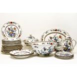 A quantity of Booths 'The pompador' pattern dinner wares, coffee pot and a fruit bowl