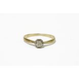 A gold single stone diamond ring (tested as approximately 18ct gold)1.42g