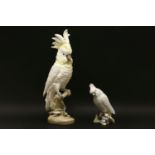 Royal Dux model of a cockatoo, 42cm high, and a another smaller