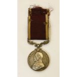 A George V long service and good conduct medal, presented to SJT C Miller of the Essex Regiment,