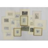 A quantity of pencil sketches by H.M. Childerstone, c. 1900