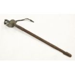 A WW1 'GR1' officer's sword in leather scabbard, by Mole, Birmingham, with associated photograph,