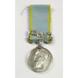 A Victorian Crimea Medal with Sebastopol clasp, unnamed as issued