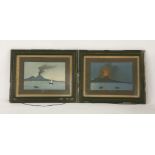 Neapolitan School, 1906'VESUVIUS AND THE BAY OF NAPLES'A pair, both inscribed and dated 1906,