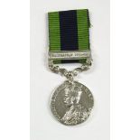 A George V Indian General Service Medal with Waziristan clasp, named to 3950318, PTE. T Hutchings.