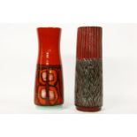 Two Poole pottery Delphis vases, shape 85, late 1960s