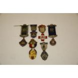 A quantity of medallions, to include silver masonic medals, two Amphibian Lodge medals, etc.