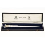 A paper knife commemorating the wedding of The Prince of Wales and Lady Diana Spencer, 1981, cased