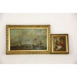 Continental SchoolFISHERMEN UNLOADING THEIR CATCHoil on canvas30 x 51cm and Dutch SchoolTWO MEN