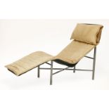 A 'Skye' lounger, designed by Tord Björklund for Ikea in tan leather, 160cm wide