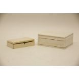 An Art Deco ivory cigarette box, and a Victorian ivory hinged box