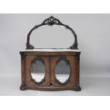 A Victorian walnut chiffonier, with white marble top, and mirror back, 132cm wide x 170cm high (