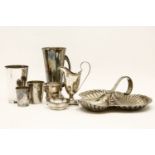 A quantity of miscellaneous metalwares, including an Indian ewer, silver plated and pewter items