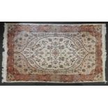 An Isfahani style carpet in wool with silk, 280cm x 180cm