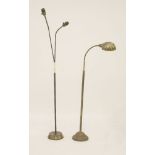 Two standard lamps, one adjustable,160 and 125cm approximately (2)