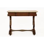 Regency mahogany washstand with marble top on lyre supports
