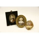 Three miniature portraits, one of a Scottish gentleman, signed 'Dupre' Countess De Grammont (after