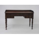 A late 19th century mahogany wash stand on turned legs, 122cm wide