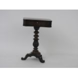 A Regency rosewood pedestal sewing table, 49.5cm wide