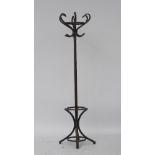 A bent wood hat and coat stand, 191cm high