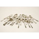 A set of six Victorian silver apostle spoons, together with various other silver teaspoons,