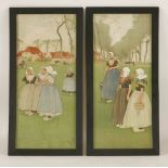 After Henri CassiersDUTCH MILKMAIDSA pair of lithographic prints by Dietrich & Cie, Bruxelles100 x