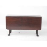 A George III mahogany single drop flap table, the rectangular top on cabriole supports123 cm