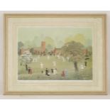 Helen Bradley ((British, 1900-1979) THE CRICKET MATCHOffset lithograph printed in colours, on wove