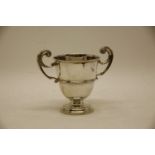 A 20th century English silver twin handled trophy, maker William Hutton & Sons Ltd, approximately