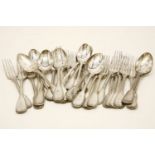 A quantity of Christofle fiddle thread silver plated cutlery