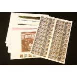 A complete sheet of Princess Diana stamps, and New Zealand stamp prints