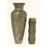 *Keith Munro (b.1958),two graphite vases, each impressed 'Munro',37.5 and 23.5cm high (2)