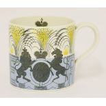 A 1937 King Edward VIII coronation mug,designed by Eric Ravilious (1903-1942) with a blue band and