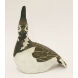 *Rosemary Wren (1922-2013), a lapwing, incised and part glazed, impressed mark, 25cm high*Artist's