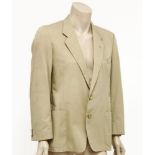 A gentlemen's Valentino Uomo cream cotton jacket, with gilt-tone buttons, single breasted,size 38-