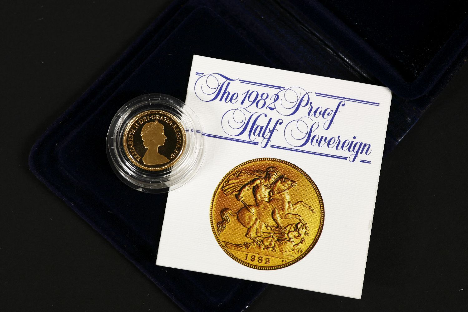 Great Britain, Elizabeth II (1952 - ), Proof Half Sovereign, 1982, complete in capsule, with