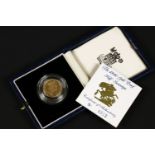 Great Britain, Elizabeth II (1952 - ), Proof Half Sovereign, 1990, complete in capsule, with