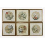 Six Chinese botanical printswith inscriptions22.5cm x 22.5cm