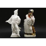 Two Herend figures: a peasant dancer and a man smoking. 29cm