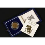 Great Britain, Elizabeth II (1952 - ), Proof Half Sovereign, 1985, complete in capsule, with