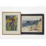 Madaline Turner, ‘James on Sandsend Beach’, colour print signed and titled in pencil, together
