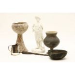 An assortment of items, to include a Royal Worcester bisque figure of a man with a rifle, ceramics