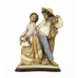 A Lladro gres 'First Crush' figure, 45cm high