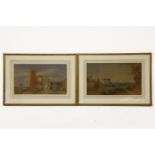 William Leighton Leitch (1804 - 1883) a pair of watercolour landscapes with gallery label to